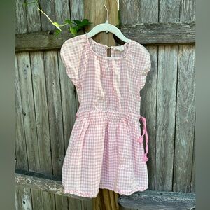 J Crew  Crew Cuts Pink Gingham Dress EUC Sz 4 4T